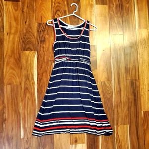Max Studio Navy Striped Tank Dress - Size L